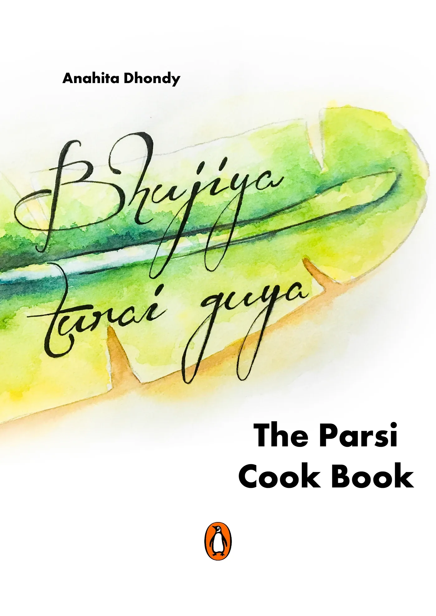 The Parsi Cook Book front cover with green watercolour wash and expressive lettering