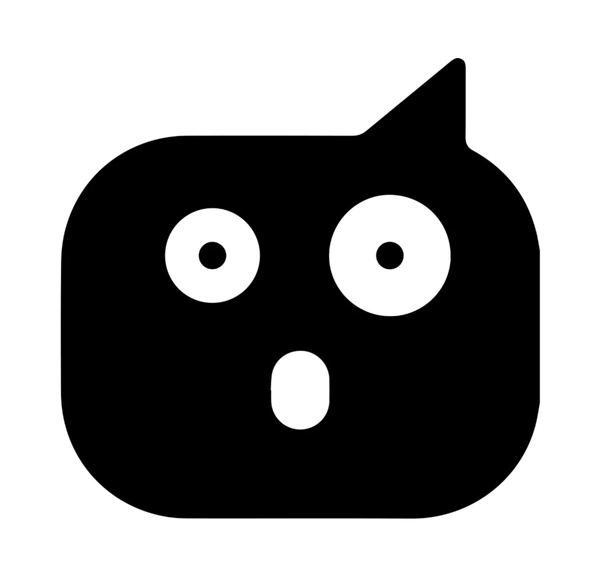 Animated black Chereos character logo with expressive eyes